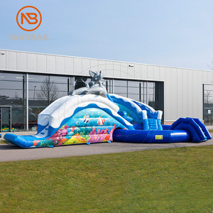 Parc aquatique gonflable terrestre Dauphin Éléphant Thème <span class=keywords><strong>Waterworld</strong></span> Toboggan aquatique avec piscine Combo Parcs d'attractions gonflables - Product Image 2