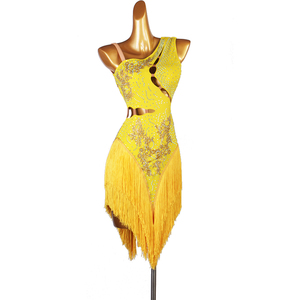 Professional Ballroom Dance Competition Performance Suit Diamond <strong>Tassled</strong> <strong>Dress</strong> 100% Polyester Digital Print New Real Shot - Product Image 3