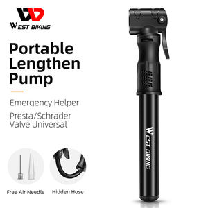 WEST BIKING-minibomba de alta presión para bicicleta, válvula Schrader <span class=keywords><strong>Presta</strong></span>, portátil, ligera, impermeable, para ciclismo al aire libre - Product Image 2