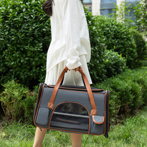 Mochila plegable portátil para mascotas para perros y gatos Aprobado por la aerolínea Hecho de poliéster duradero con cierre de cremallera - Product Image 5