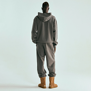 Sweat à capuche oversize épais de haute qualité, uni, hiver, unisexe, en polaire, streetwear, avec poche, personnalisable avec logo imprimé - Product Image 2