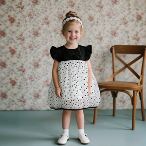 Hongbo Designs Abito Rosso per <span class=keywords><strong>Neonata</strong></span>, Minigonna con Volant, Elegante Vestito da Festa per Ragazze 4-12 Anni, Abito da Sera in Cotone - Product Image 4
