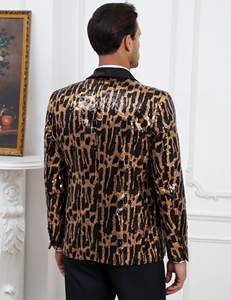 <span class=keywords><strong>Veste</strong></span> blazer à paillettes pour hommes, vestes de <span class=keywords><strong>smoking</strong></span> élégantes à un bouton pour fête, dîner et bal de promo - Product Image 2