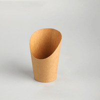 Gobelets à gaufres à emporter avec logo personnalisé, gobelets en papier kraft inclinés pour charcuterie
