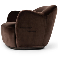 Fauteuil pivotant d'appoint moderne en velours de haute qualité, couleur marron, pour la maison, le bureau, le salon, la chambre à coucher