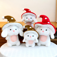 Peluche douce et agréable pour la peau, en tissu moelleux, adorable lapin champignon pour compagnie quotidienne