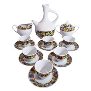 Reine de Saba 16 pièces service à café éthiopien éthiopien érythréen Art traditionnel tasse à café en porcelaine - Product Image 1