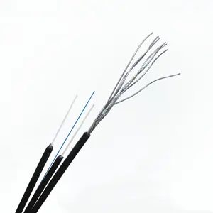 messenger wire fiber optic Optical Fiber Drop Cable 1C Outdoor Flat Type G.657A FRP Support Stand Wire 7x0.4mm