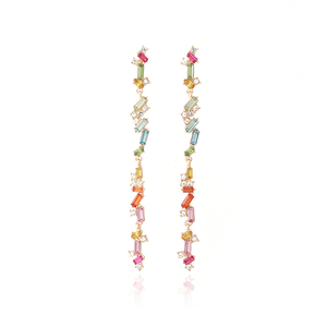 V & R 2020 nuevo pendiente joyería Pave flor Stud <span class=keywords><strong>cristal</strong></span> aleación de diamantes de chapado en oro gota pendiente para mujer - Product Image 3