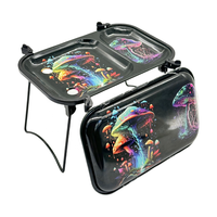Kit de fumage portable multi-designs avec plateau roulant et couvercles, accessoires pour fumeurs, plateau en plastique avec couvercle, ensemble de fumage