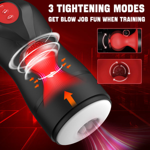 Godemiché en silicone réaliste avec fonction de succion et de poussée, pompe à pénis rotative et extensible, jouet sexuel étanche IPX7 pour hommes - Product Image 4