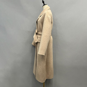 Cappotto Lungo da Donna Jancoco in Misto Lana con Cintura e Collo a Revers per Autunno e Inverno, Ideale per l'Ufficio - Product Image 2