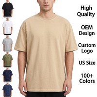 T-shirt Homme Col Rond Coupe Décontractée Streetwear Haute Qualité Design Personnalisé OEM Coupe Oversize Épaules Tombantes T-shirt Ample et Lourd