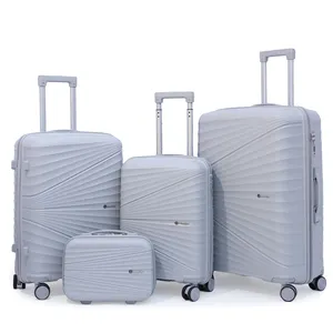 Venda quente China Qualidade Pp Tamanho Grande Bagagem Mala Define 4pcs para Viagem Ao Ar Livre