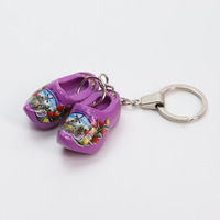 Porte-clés personnalisé en bois de style hollandais de 4 cm, couleur dopamine, pour sac, souvenir, cadeau