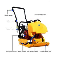 Compacteur à plaque vibrante thermique C90T avec réservoir d'eau, machine de compactage de sol et d'asphalte autoportée