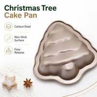 Moule à gâteau en acier au carbone antiadhésif en forme de sapin de Noël, moule de cuisson pour les fêtes de Noël, fabrication de desserts DIY