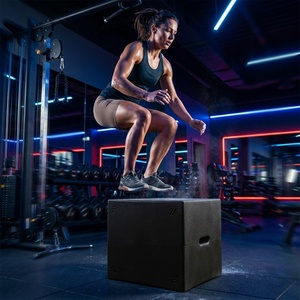 VIGFIT EPP Plyo Box Tre <span class=keywords><strong>in</strong></span> Uno, Box Pliometrico <span class=keywords><strong>in</strong></span> EPP <span class=keywords><strong>per</strong></span> Allenamenti Cardio, Box <span class=keywords><strong>per</strong></span> Salti Pliometrici Nero con Maniglie - Product Image 3