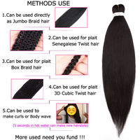 Cheveux à tresser pré-étirés 26 pouces, extensions de cheveux à tresser professionnelles, tresses synthétiques au crochet