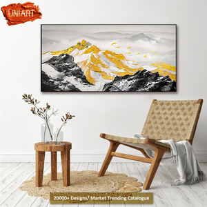 <span class=keywords><strong>Peinture</strong></span> à l'huile sur toile, paysage de <span class=keywords><strong>montagne</strong></span>, texture dorée, impasto, art abstrait brillant, <span class=keywords><strong>peinture</strong></span> au <span class=keywords><strong>couteau</strong></span> épaisse, art mural sur toile - Product Image 6