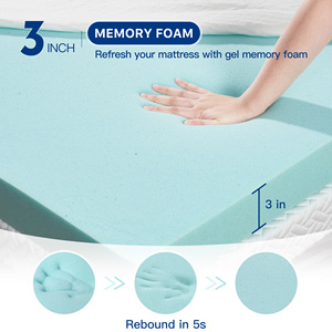 Cubrecolchón de Espuma Viscoelástica de Gel Transpirable y Duradero de 3 Pulgadas con Funda de Seda Helada Refrescante y Correas Elásticas para Uso Escolar y Hospitalario - Product Image 5