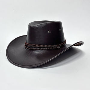 Sombreros Vaqueros <span class=keywords><strong>de</strong></span> <span class=keywords><strong>Cuero</strong></span> Vintage Bohemios Estilo Western para Hombre y Mujer, Ideales para Fiestas y Exteriores con Protección Solar - Product Image 2