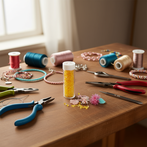 Perline Ilan Abalorio da 5 mm color crema per artigianato e creazione di gioielli - Product Image 3