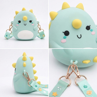 Porte-monnaie en silicone Kawaii 3D Requin Dinosaure Planète Toast Console de Jeu Bubble Tea avec logo personnalisé Vente en gros