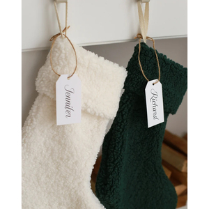 Bas du père Noël personnalisé noël enfants cadeau <span class=keywords><strong>chaussette</strong></span> boucle vierge fausse fourrure Sherpa bas de noël nouveau Style - Product Image 5