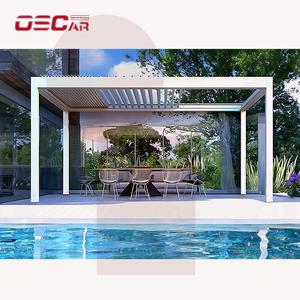 <span class=keywords><strong>Ola</strong></span> Gazebo con sombrilla retráctil Jardín Patio trasero Estructura de acero de aluminio Refugio de sombra impermeable Pérgola retráctil - Product Image 3