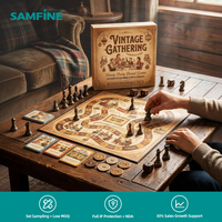 Caja de exhibición con forma de casco, de cartón gris de 2.5mm, con revestimiento acuoso color sepia antiguo, para simulación comercial y juego de mesa náutico