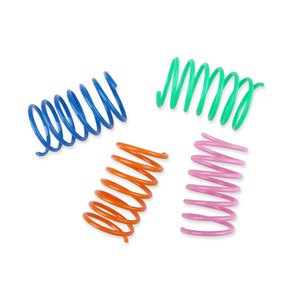 Plastic Colorful Spring <b>Cat</b> Toy Pack Of 4 Boredom Buster Pet Interactive Toy For <b>Cats</b> - Product Image 3