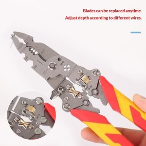 <span class=keywords><strong>Pince</strong></span> <span class=keywords><strong>à</strong></span> dénuder multifonctionnelle mini pliable en acier au carbone, coupe-fil, <span class=keywords><strong>pince</strong></span> d'électricien avec mâchoire en V, outil spécial - Product Image 3
