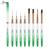 Pinceaux de nail art de haute qualité, manche en métal dégradé, liner/french/oval/ombre, pinceau à dentelle pour dessin de pétales, peinture thérapeutique