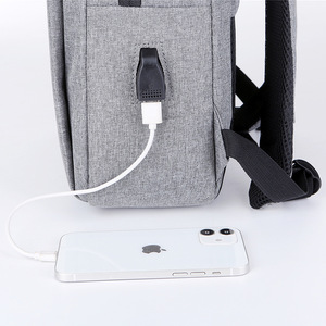 Laptop <b>Backpack</b> <b>Men</b> Large Capacity Business Travel With Usb Charging Port Solid Color Blue Casual Style For Work And School - Product Image 2