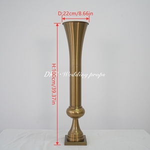 Nuovi Vasi Alti in Metallo Dorato 2027, Supporti per Fiori Artificiali, <span class=keywords><strong>Centrotavola</strong></span> in Metallo per Matrimoni e Feste - Product Image 2