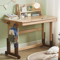E2165 Table et bureau d'apprentissage et d'étude en bois de hêtre multifonctionnel réglable pour enfants et enfants et étudiants