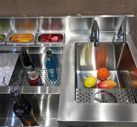 Bar koktail baja tahan karat komersial stasiun Bartender minuman kustom stasiun Bartender Bar seluler