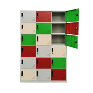 फैक्ट्री 18 डोर स्टील लॉकर के साथ पैडलॉक धातु कैबिनेट लोहे के अलमारी भंडारण के साथ मुख्य लॉक इकट्ठे कर्मचारी वार्डरोब जिम स्कूल - Product Image 2