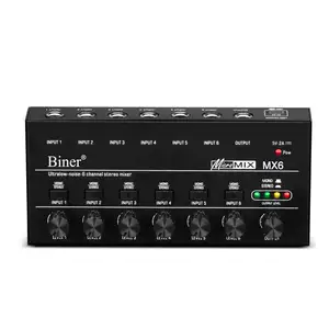 OEM MX6 DJ Low Noise Sound Mixer 6 Channels Stereo Mixer With Line Audio Mono Mixer