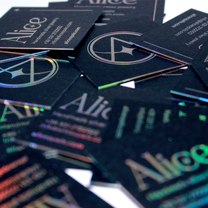 Sản xuất biểu tượng tùy chỉnh thẻ kinh doanh với Hologram Bạc Thất Bại CẠNH VUÔNG sáng bóng ngọc trai giấy đã ghé thăm thẻ Double-Side in - Product Image 4