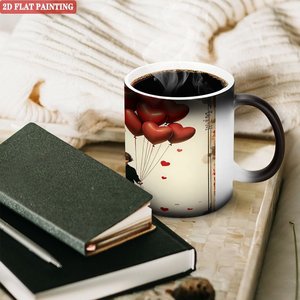 Hot Drink Lover Mug Frosted Black 11oz <b>Ceramic</b> Heat Color Changing Magic <b>Cup</b> - Product Image 3