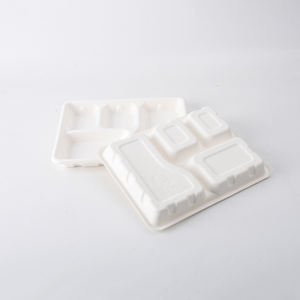Vente en gros de conteneurs à emporter pour aliments plateau à <span class=keywords><strong>4</strong></span> compartiments pour aliments boîtes à emporter pour restaurants conteneurs alimentaires biodégradables en pulpe de bagasse - Product Image 2