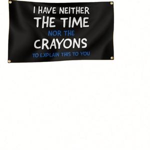 Tapisserie murale décorative 3x5 pieds pour chambre, dortoir universitaire, chambre à coucher, salon - Je n'ai ni le temps, ni la place - Product Image 1