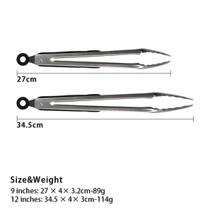 9 Inch and 12 Inch Stainless Steel Kitchen <b>Tong</b> Set Non slip Locked <b>Serving</b> Food <b>Tong</b> - Product Image 6