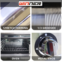 1/3t Gas Top Grill Stainless Steel Komersial Griddle Oven dengan Hemat Energi 41000 BTU Garansi Suku Cadang 1 Tahun