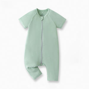 Mono de Verano para Bebé Niña de 0 a 6 <span class=keywords><strong>Meses</strong></span>, Mono de Bambú con Cierre <span class=keywords><strong>y</strong></span> Canalé, Suave <span class=keywords><strong>y</strong></span> de Lujo, Venta al por Mayor - Product Image 1