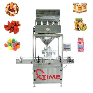 High Accurate Automatic Grain Weighing Scale Filler Nut Dried Fruit Jelly Sugar Granule Filling Machine For Bottle Cans Packing