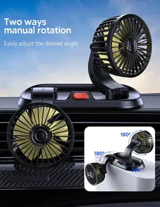 Universal Car Cooling Fan 5V/12V/24V Mini Dual Head Cooler Fan Adjustable Auto Electric Fan For Car Accessories 2023