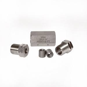ข้อต่อไฮดรอลิกสแตนเลส ROKE ขนาด 1/4 นิ้ว SS316 60000Psi สำหรับน้ำ น้ำมัน ของเหลวที่มีฤทธิ์เป็นกรดและด่าง - Product Image 5